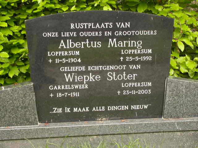 grafsteen albertus maring en wiepke stoter.